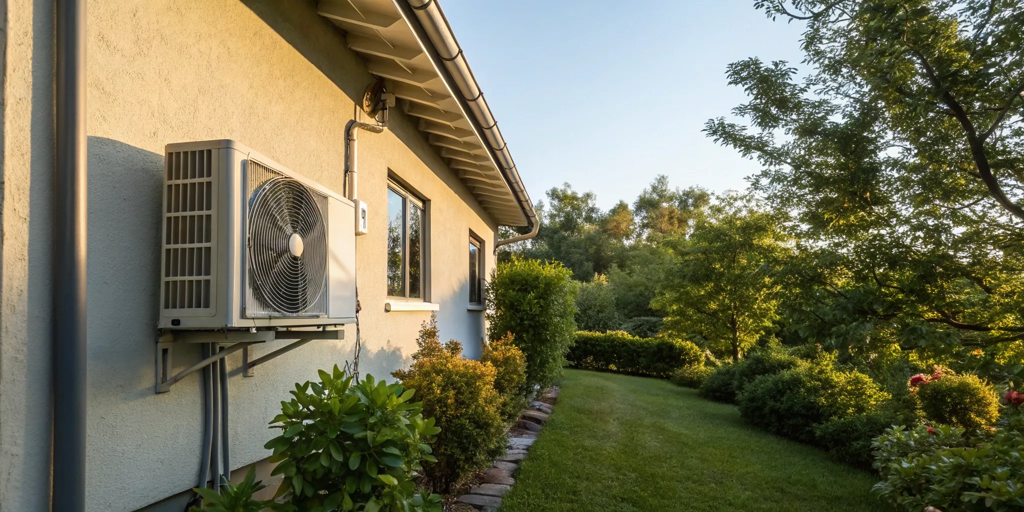 The visible outdoor unit of a mini split system, a key disadvantage for a home's exterior aesthetic.