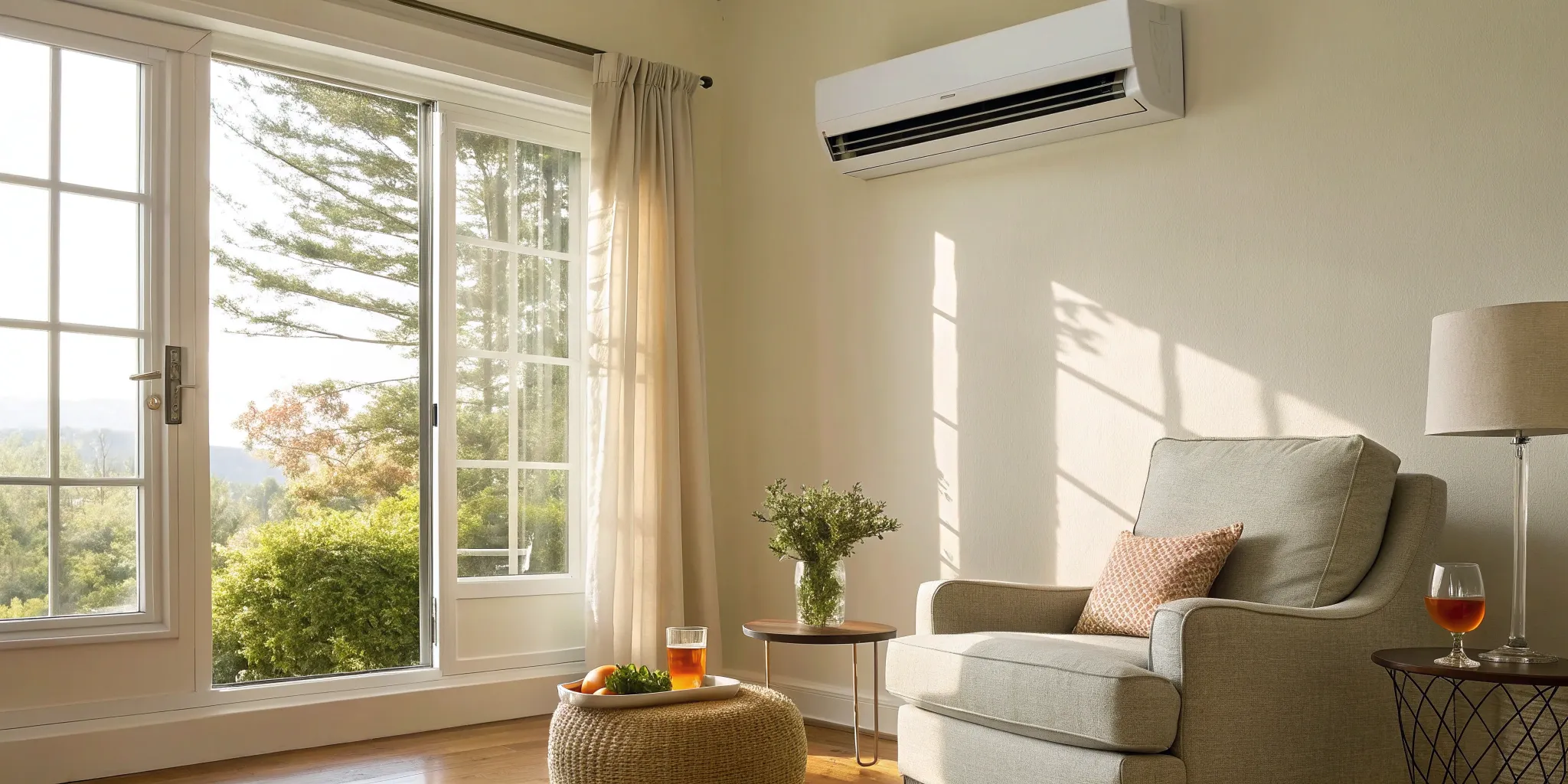 A wall-mounted AC unit in a home, the focus of a free ac repair quote.