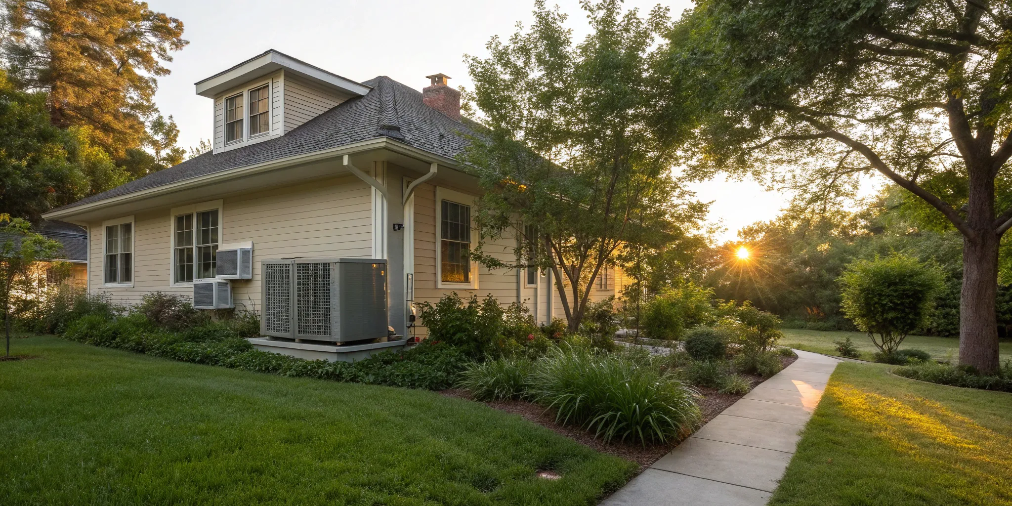 Central air unit for a 1200 sq ft house, a key factor in the overall installation cost.