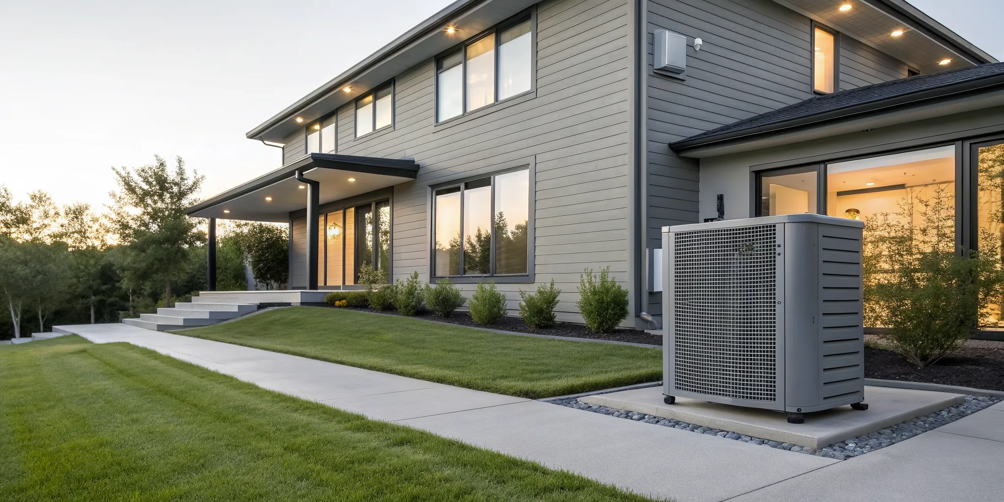 New HVAC system unit installed outside a home, a key factor in the total cost.