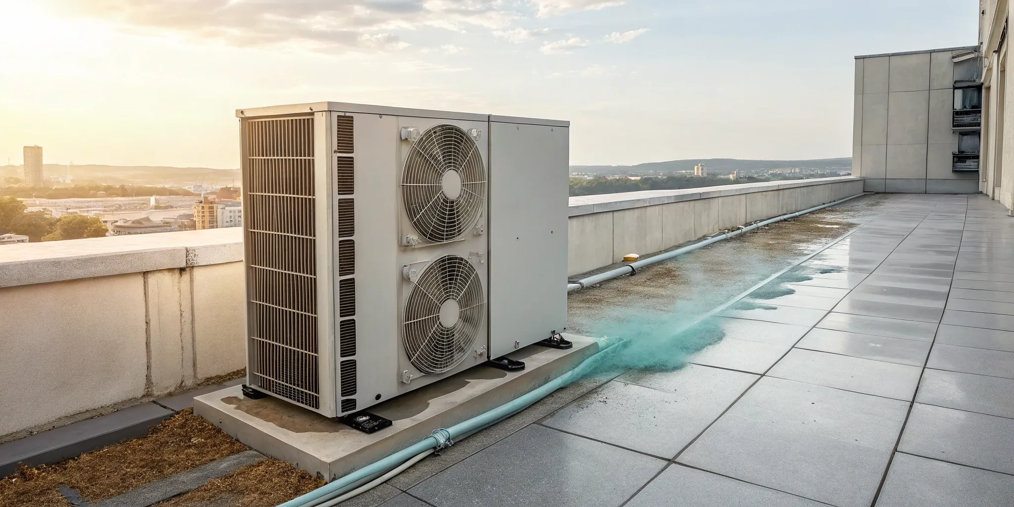 An outdoor AC condenser unit with dirty coils that increase electricity usage in Lexington.