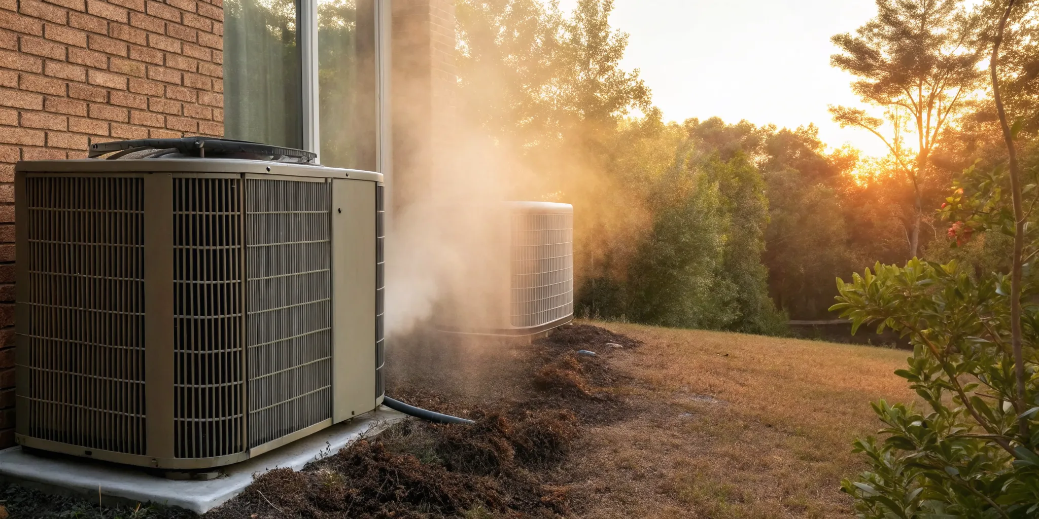 Clean AC condenser coils on an outdoor unit in Kernersville affecting electricity usage.