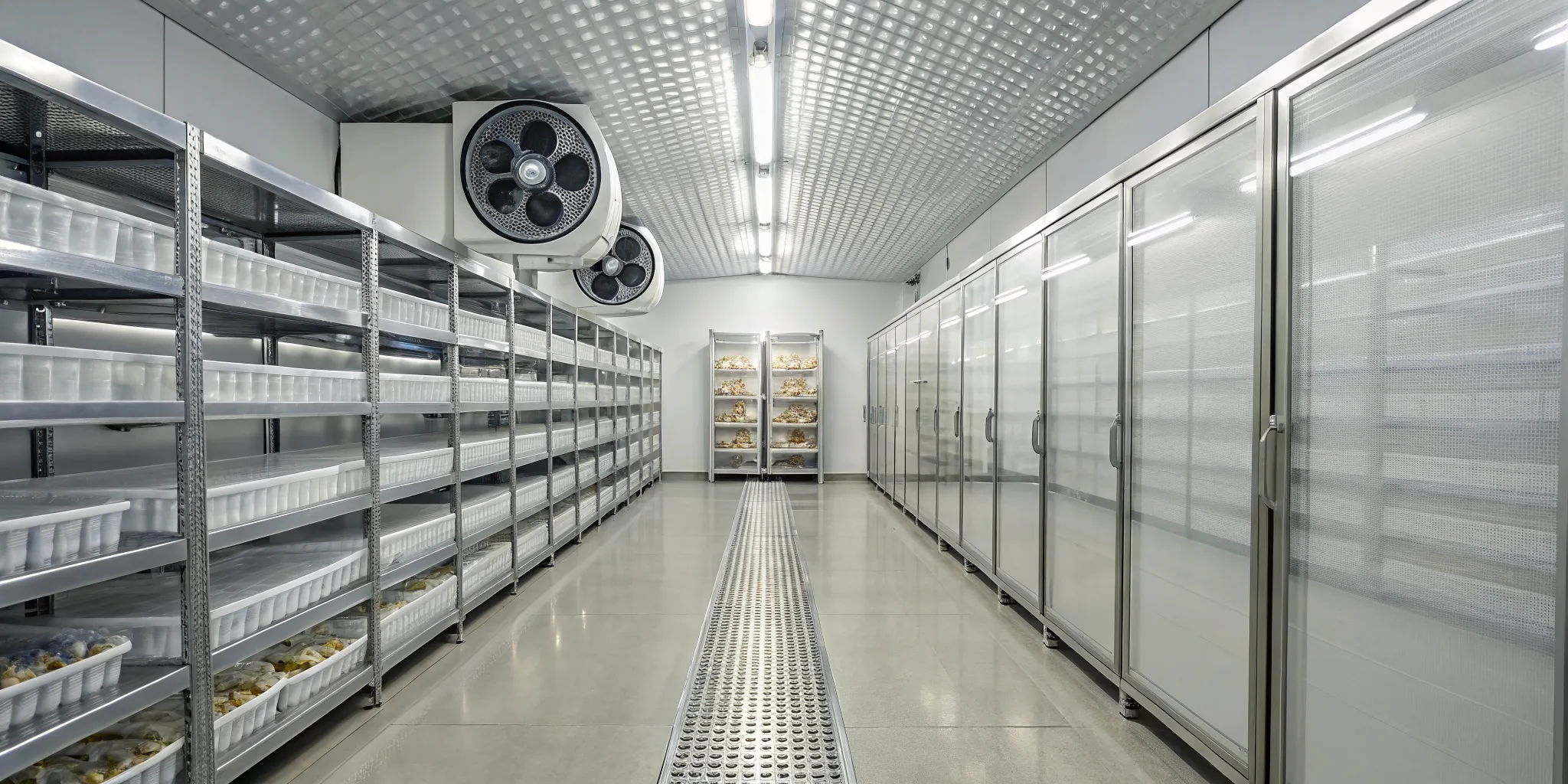 Walk-in cooler shelves organized for proper airflow to prevent uneven cooling in High Point.