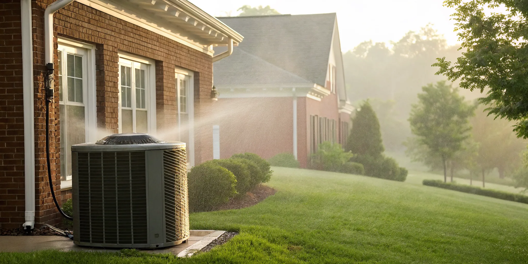An outdoor AC unit's performance affected by Kernersville summer humidity.