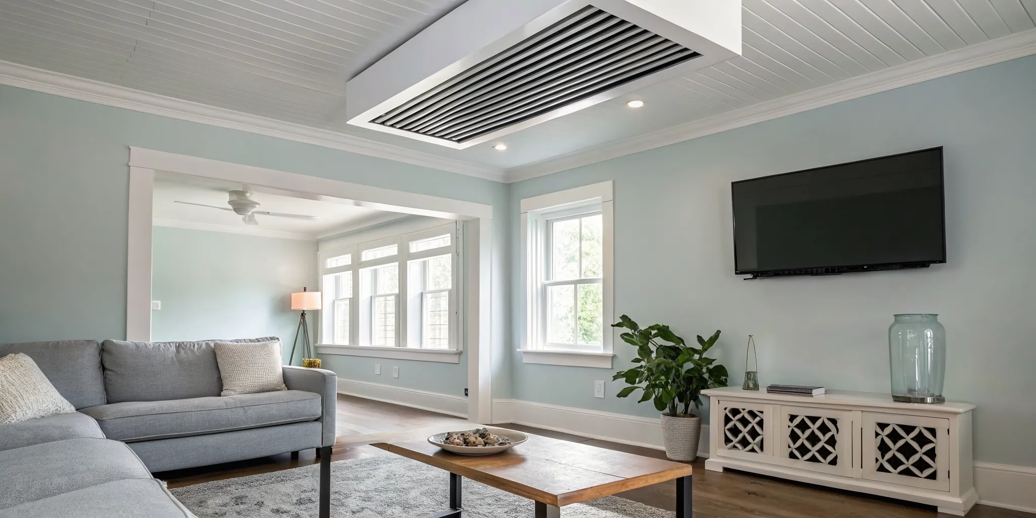 Central AC vent in a living room, key to good AC performance in humid Thomasville summers.