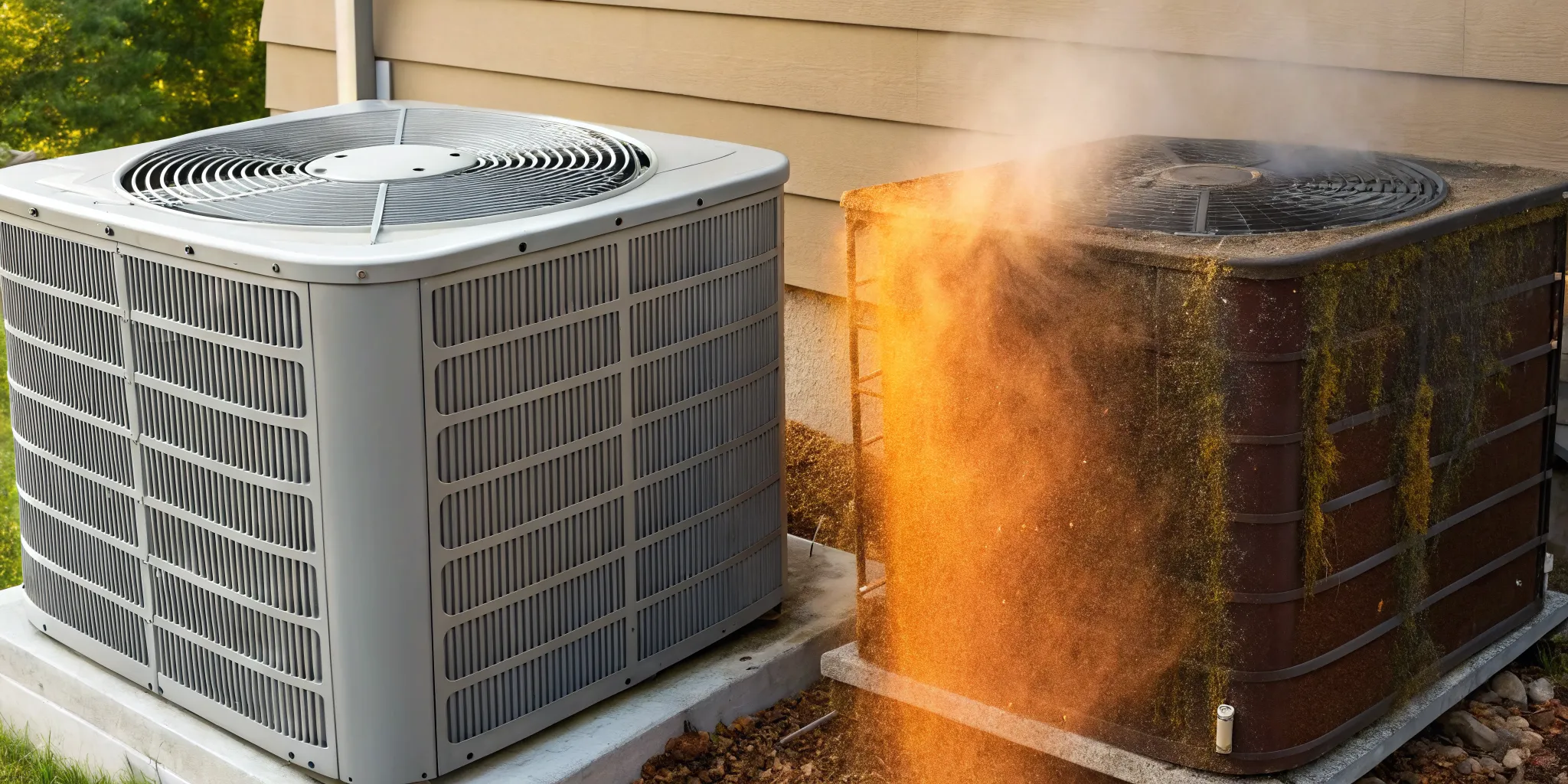 How a clean condenser coil lowers electricity usage in Clemmons compared to a dirty one.