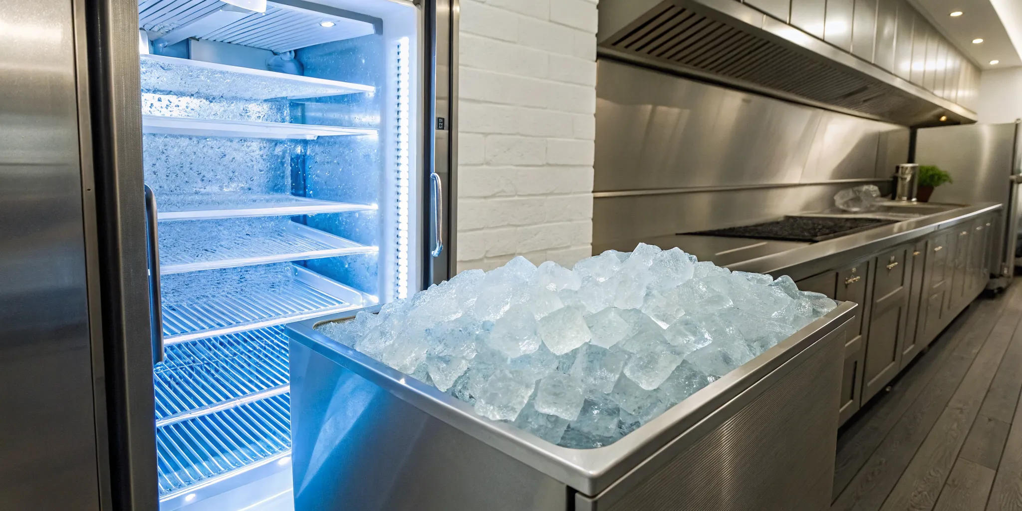 A commercial ice machine's lifespan shortened by poor water quality and scale buildup in Lexington.