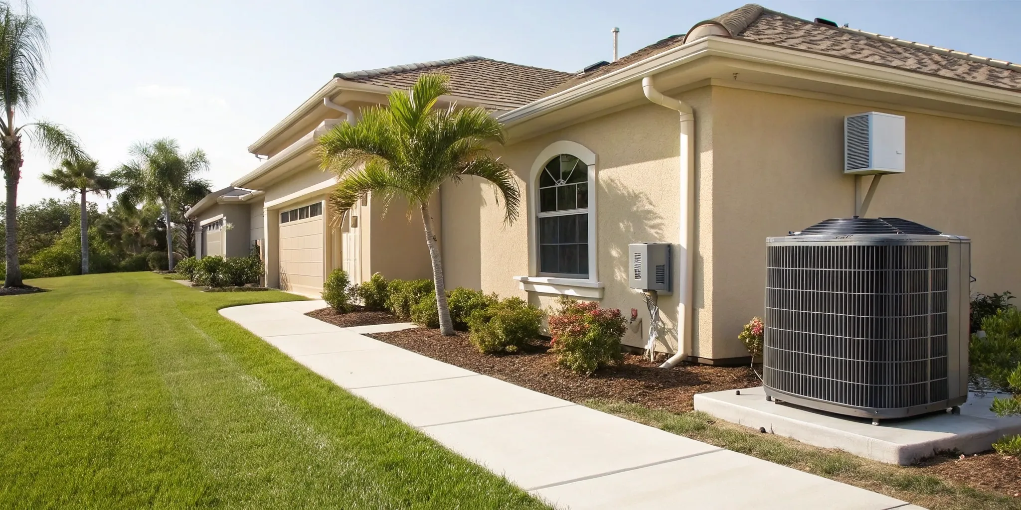 A new air conditioner unit outside a Summerfield home, a key factor in the total cost.