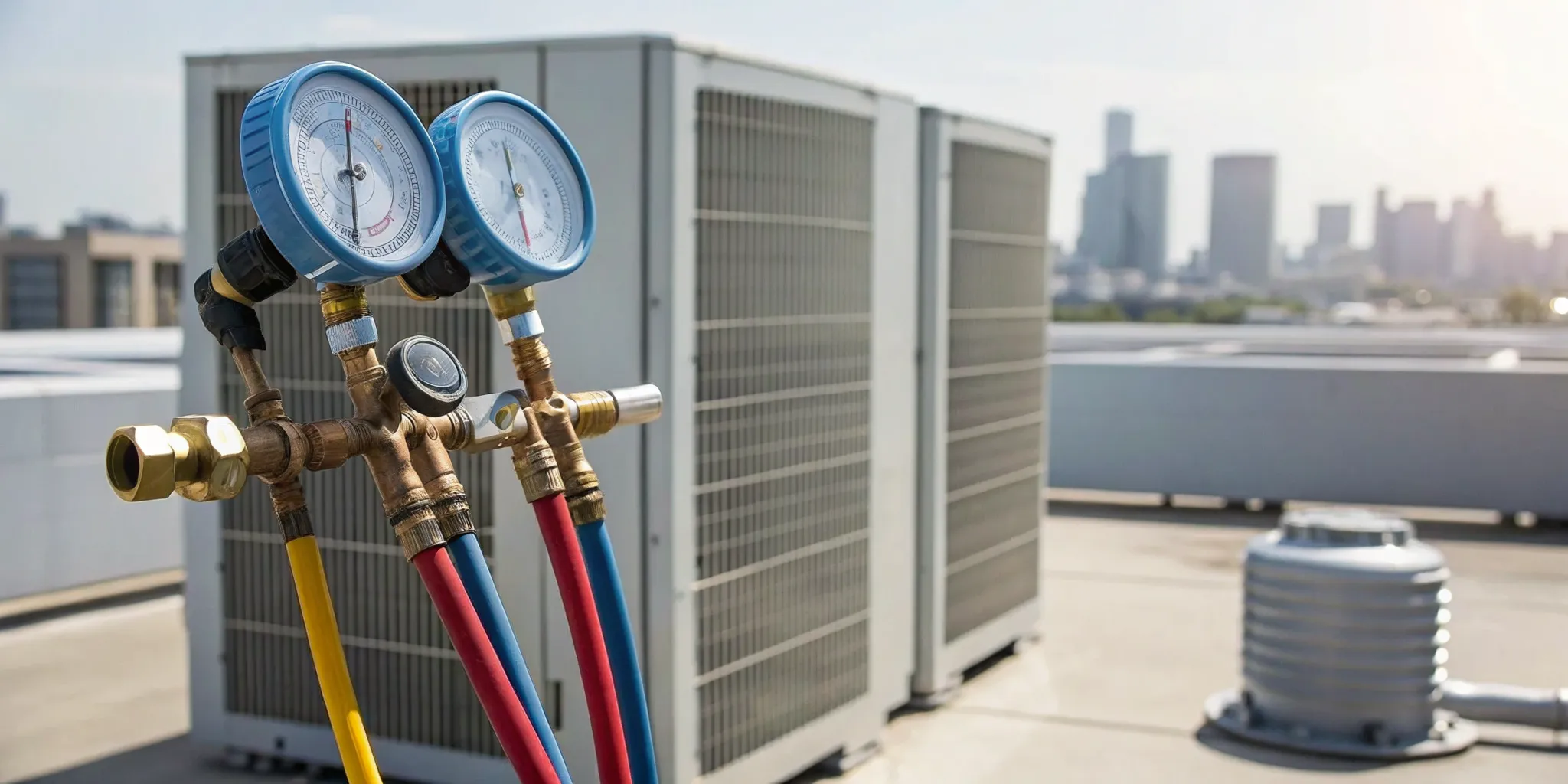 An HVAC technician services an AC unit with synthetic refrigerants in Winston-Salem.