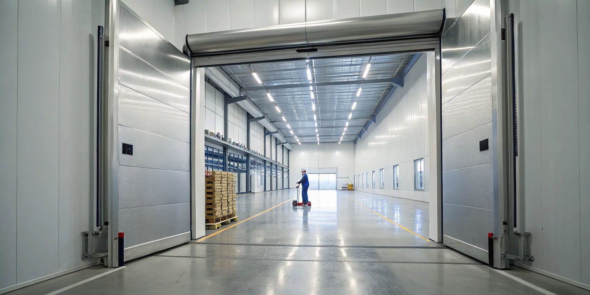 An automatic door system for a commercial freezer improves energy efficiency in Yadkinville.