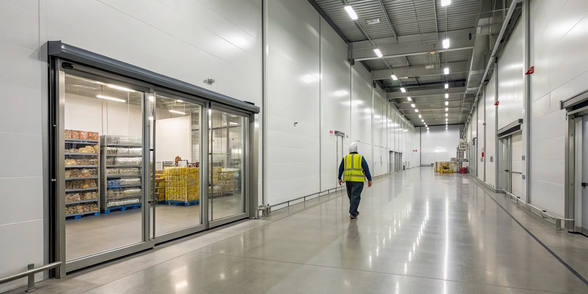 Automatic door system for a commercial freezer in Winston-Salem.
